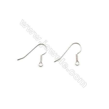 925 Sterling Silver Earring hook  Size 20x24mm  Pin 0.7mm  Hole 2mm  40pcs/pack