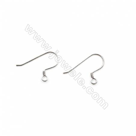 925 Sterling Silver Earring hook  Size 14x20mm  Pin 0.6mm  Hole 2mm  60pcs/pack