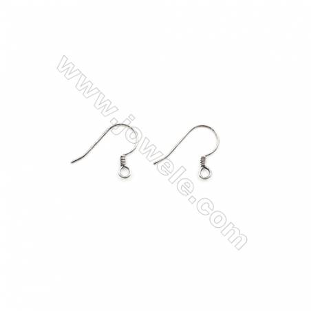 925 Sterling Silver Earring hook  Size 14x15mm  Pin 0.5mm  Hole 2mm  90pcs/pack