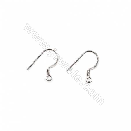 925 Sterling Silver Earring hook  Size 14x18mm  Pin 0.6mm  Hole 2mm  60pcs/pack