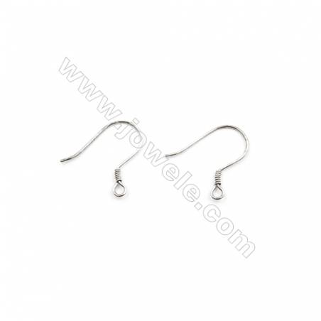 925 Sterling Silver Earring hook  Size 17x17mm  Pin 0.6mm  Hole 2mm  60pcs/pack