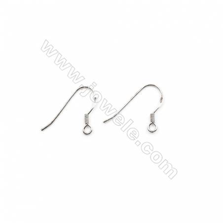 925 Sterling Silver Earring hook  Size 16x17mm  Pin 0.6mm  Hole 1.5mm  70pcs/pack