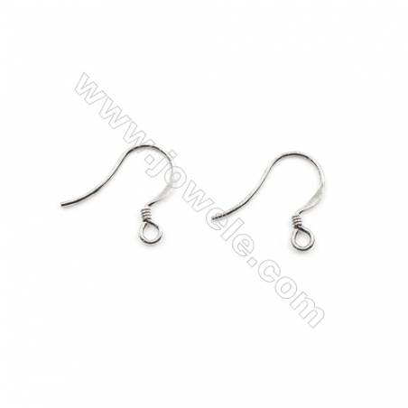 925 Sterling Silver Earring hook  Size 15x16mm  Pin 0.7mm  Hole 2mm  60pcs/pack