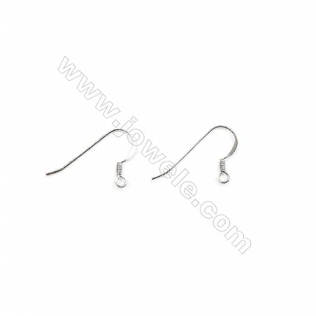 Crochets d'oreilles avec ressort en argent 925 Taille 15x21mm  diamètre du fil 0.5mm trou 2.0mm 70pcs/paquet