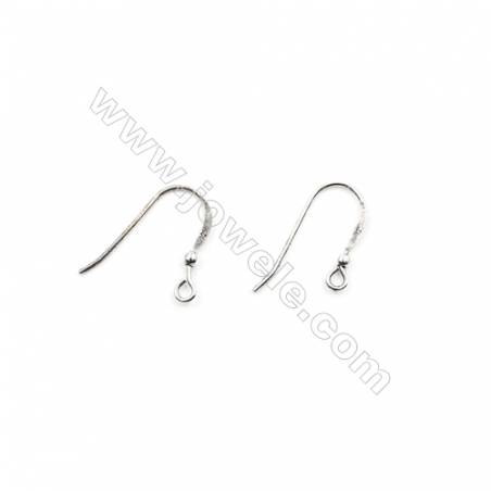 925 Sterling Silver Earring hook  Size 10x19mm  Pin 0.6mm  Hole 1.5mm  70pcs/pack