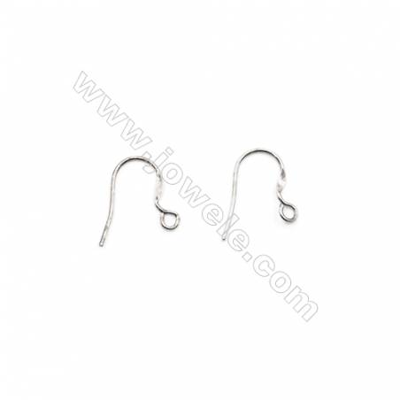 925 Sterling Silver Earring hook  Size 12x16mm  Pin 0.7mm  Hole 2mm  80pcs/pack