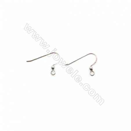 925 Sterling Silver Earring hook  Size 15x22mm  Pin 0.6mm  Hole 2mm  50pcs/pack