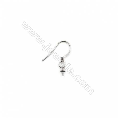 925 Sterling Silver Earring hook  Size 12x15mm  Pin 0.6mm  Tray 3mm  50pcs/pack