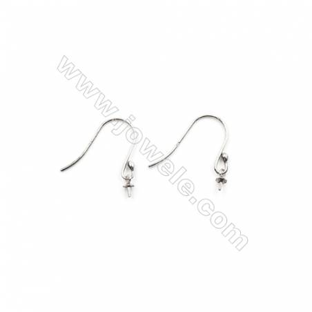 925 Sterling Silver Earring hook  Size 15x17mm  Pin 0.6mm  Tray 3mm  40pcs/pack