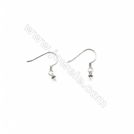 925 Sterling Silver Earring hook  Size 13x15mm  Pin 0.6mm  Tray 3mm  60pcs/pack