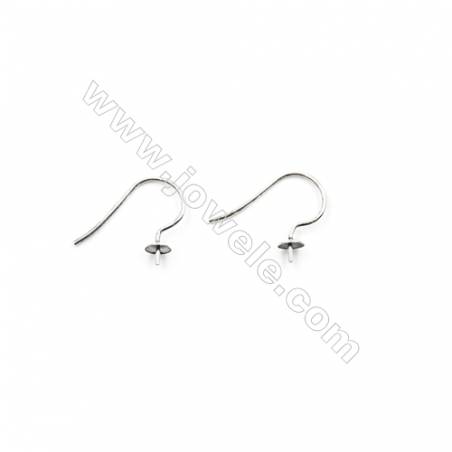 925 Sterling Silver Earring hook  Size 11x14mm  Pin 0.6mm  Tray 4mm  50pcs/pack