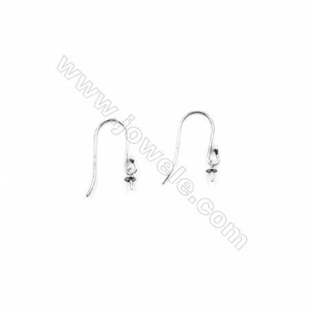 925 Sterling Silver Earring hook  Size 11x19mm  Pin 0.6mm  Tray 3mm  50pcs/pack