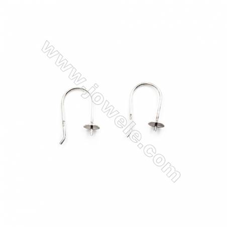 925 Sterling Silver Earring hook  Size 11x18mm  Pin 0.7mm  Tray 5mm  50pcs/pack