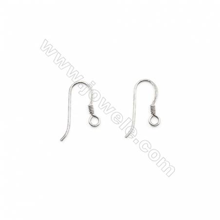 925 Sterling Silver Earring hook  Size 9x16mm  Pin 0.8mm  Hole 2mm  80pcs/pack