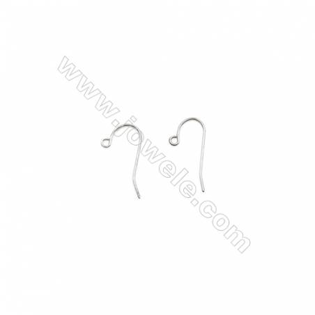 925 Sterling Silver Earring hook  Size 10x20mm  Pin 0.6mm  Hole 1.5mm  100pcs/pack