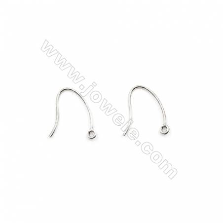925 Sterling Silver Earring hook  Size 10x14mm  Pin 0.6mm  Hole 1.2mm  60pcs/pack