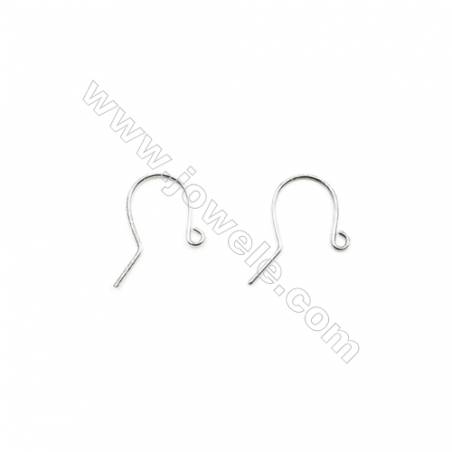 925 Sterling Silver Earring hook  Size 11x17mm  Pin 0.6mm  Hole 1.5mm  80pcs/pack