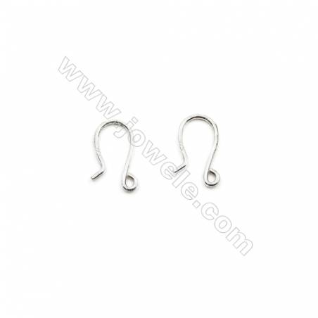925 Sterling Silver Earring hook  Size 8x14mm  Pin 0.9mm  Hole 1.3mm  60pcs/pack