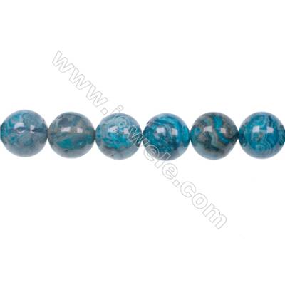 Wholesale 12mm  Dyed Blue Crazy Lace Agate Fashion Strand Bead For Jewelry Making hole 1.2mm  34 beads/strand  15~16‘’