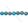 染藍瘋狂瑪瑙圓形串珠 直徑10毫米 孔徑 1毫米 40個珠子/條    15~16‘’