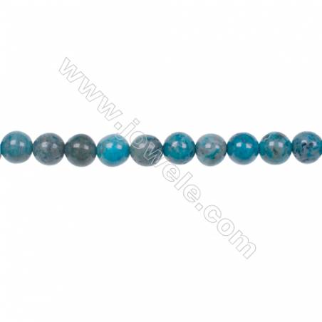 染藍瘋狂瑪瑙圓形串珠 直徑6毫米 孔徑 1.0毫米 63個珠子/條    15~16‘’