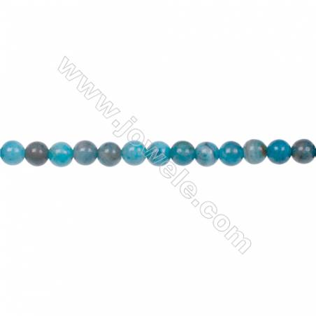 染藍瘋狂瑪瑙圓形串珠 直徑4毫米 孔徑 0.8毫米 101個珠子/條    15~16‘’