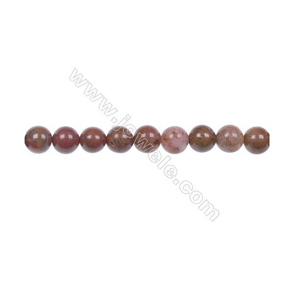 Agua Nueva Agate 6mm round strand beads earthy golds  browns and reds hole 1mm 63 beads/strand  15~16‘’