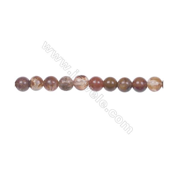 Agua Nueva Agate 4mm round strand beads earthy golds  browns and reds hole 0.8mm 98 beads/strand  15~16‘’