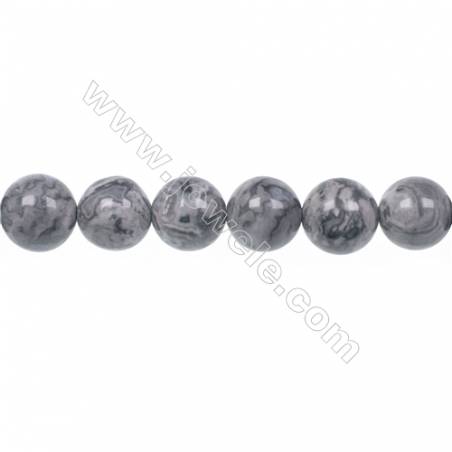 中國銀葉圓形串珠 直徑10毫米 孔徑 1毫米 41個珠子/條    15~16‘’
