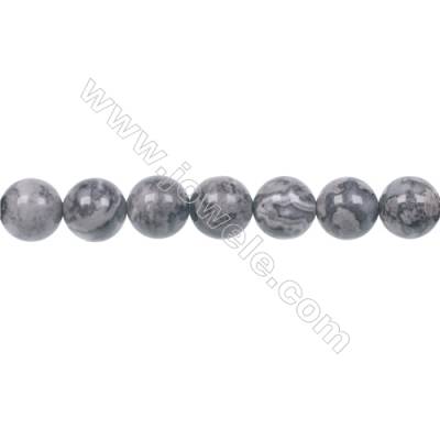 Fashion Jewelry Silver Crazy Lace Agate Strand Beads, Round, Size 8mm, Hole 1mm, 50 beads/strand, 15~16"