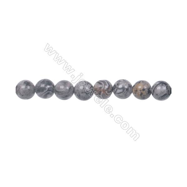 Fashion Jewelry Silver Crazy Lace Agate Strand Beads, Round, Size 6mm, Hole 1mm, 66 beads/strand 15~16"