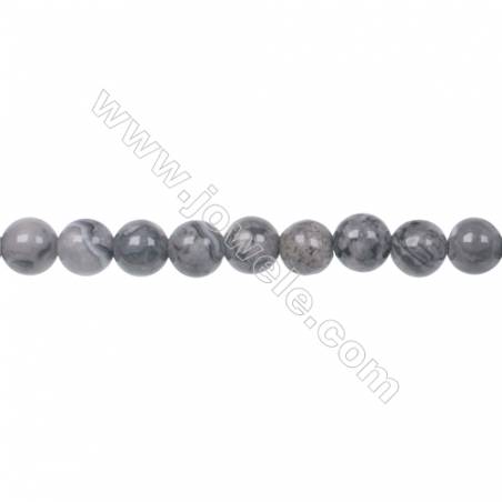 Fashion Jewelry Silver Crazy Lace Agate Strand Beads, Round, Size 4mm, Hole 0.8mm, 96 beads/strand, 15~16"