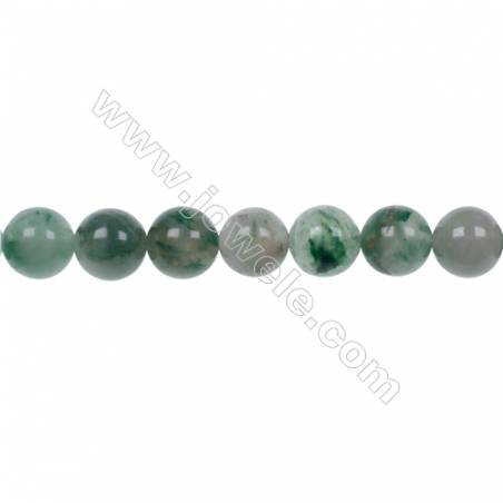 Wholesale jewelry making 10mm green chalcedony stone agate strand beads hole 1mm  36 beads/strand  15~16‘’