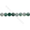 Wholesale jewelry making 8mm green chalcedony stone agate strand beads hole 1mm  50 beads/strand  15~16‘’