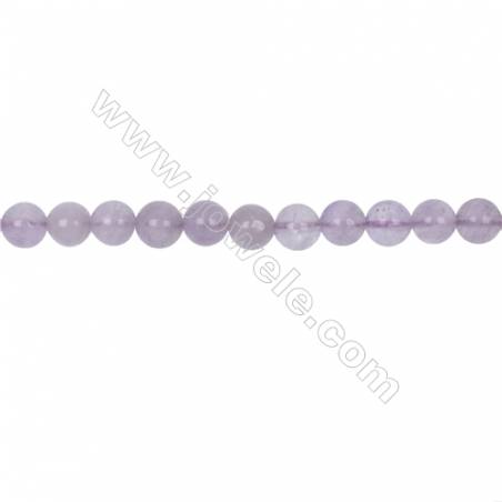 Jade violet rond sur fil  Diamètre 8mm   trou 1.0mm  54perles / fil  15 ~ 16 "