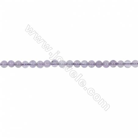 Jade violet rond sur fil Diamètre 4mm trou 0.8mm 94perles / fil  15 ~ 16 "