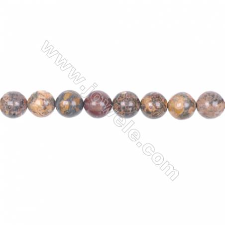Jaspe de peau de léopard perle ronde sur fil   Diamètre 10mm   trou 1.0mm  40perles / fil  15 ~ 16 "