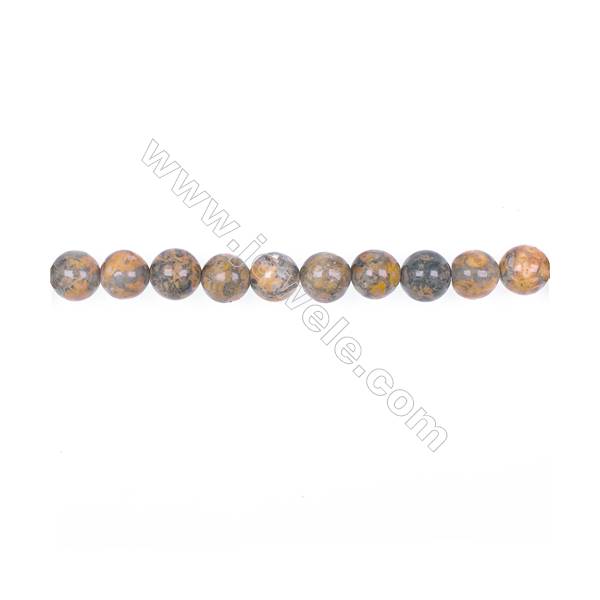 8mm leopard skin jasper stone loose beads  hole 1mm  51 beads/strand  15~16"
