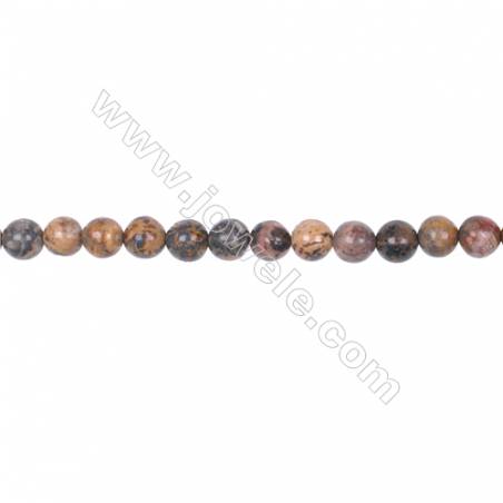 6mm leopard skin jasper stone loose beads  hole 1mm  64 beads/strand  15~16"