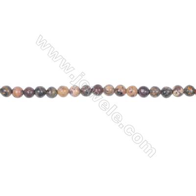 Jaspe de peau de léopard perle ronde sur fil Diamètre 4mm trou 0.8mm 94perles / fil  15 ~ 16 "