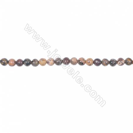 4mm leopard skin jasper stone loose beads for jewelry making diy  hole 0.8mm  94 beads/strand  15~16‘’