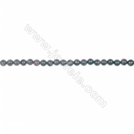 Obsidienne noire dorée perle ronde sur fil  Diamètre 4mm  trou 0.8mm 100perles / fil  15 ~ 16 "