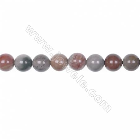 Jaspe Polychrome perle ronde sur fil Diamètre 10mm  trou 1.0mm 39perles / fil  15 ~ 16 "