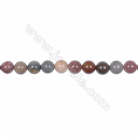 8mm Polychrome jasper semi precious bead strand high quality  hole 1mm  48 beads/strand  15~16‘’
