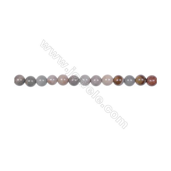 6mm Polychrome jasper bead strand  hole 1mm  64 beads/strand  15~16"