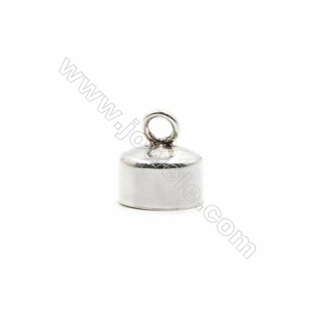 925 Sterling Silver Cord Ends  Size: 6x9mm  inner Diameter 8mm  Hole 2mm  10pcs/pack