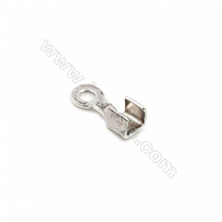 925 Sterling Silver Cord Ends  Size: 4x10mm  Hole 1.5mm  60pcs/pack