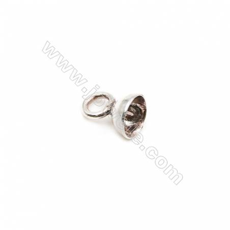 925 Sterling Silver Cord Ends  Size: 5x3.5mm  inner Diameter 4mm  Hole 2mm  20pcs/pack