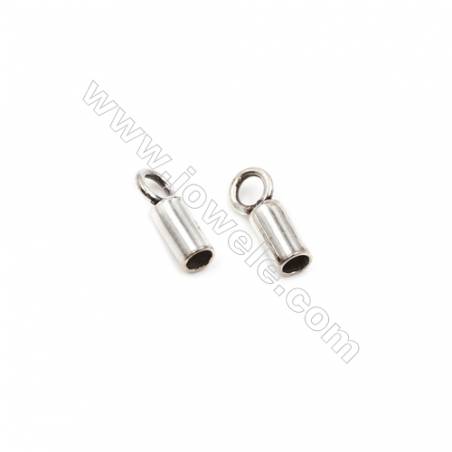 925 Sterling Silver Cord Ends  Size: 3x5mm  inner Diameter 2mm  Hole 2mm  40pcs/pack