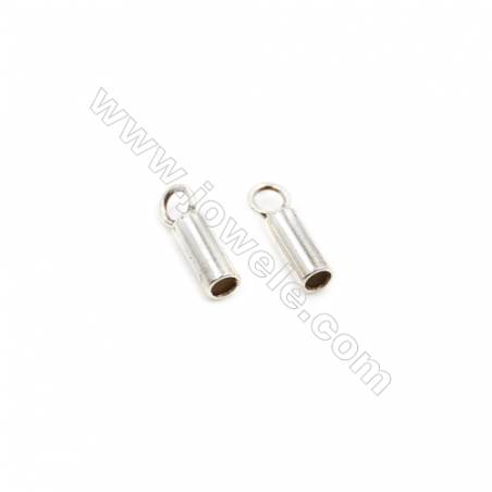 925 Sterling Silver Cord Ends  Size: 2x5.2mm  inner Diameter 1.5mm  Hole 1.5mm  80pcs/pack